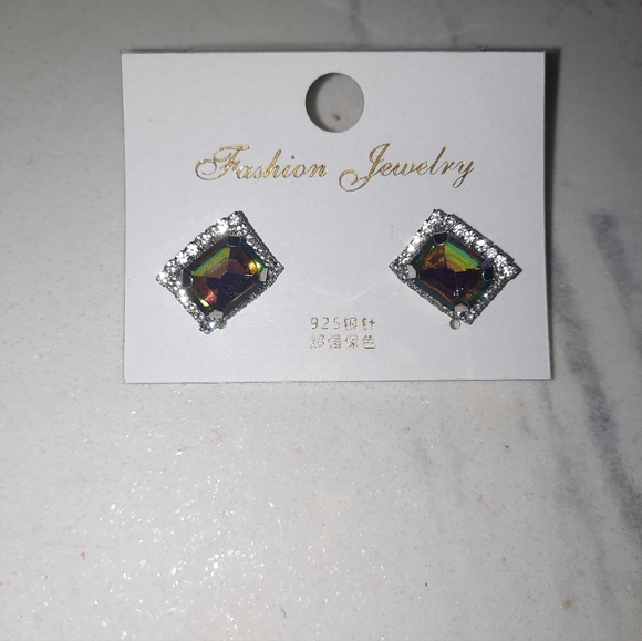 Fashion Jewelry Silver Multicolor Earrings - Picture 2 of 2